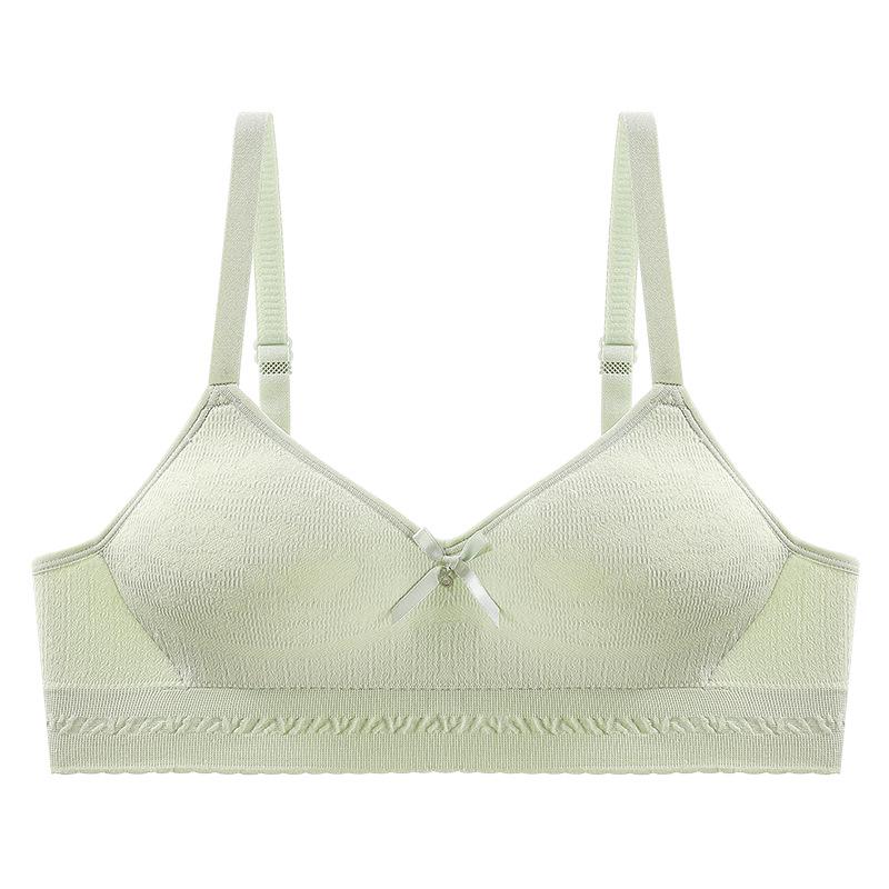 

Удобный бюстгальтер Jiasifang 0982 с бесшовными чашечками для учеников младших классов - дизайн с треугольными чашками 38/85 AB Cup светло-зеленый