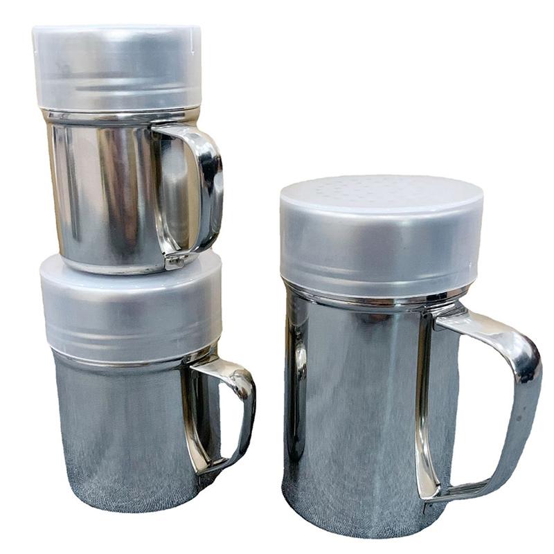 1Pcs Kitchen Tool With Handle Shaker Pepper Sugar Salt Stainless Steel Dispenser