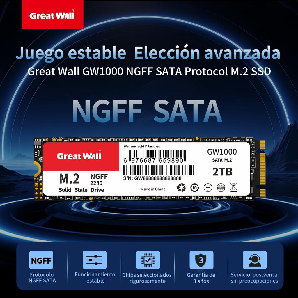 Built in Hard Disk GreatWall GW1000 SATA M.2 2280 TLC Particle 128GB/256GB/512GB/1TB/2TB SSD