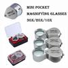 10-30X Pocket Loupe Magnifier Jewelry Magnifying Glass Foldable Diamond Triplet Jewelers Eye Glass Tool Reading Magnifier