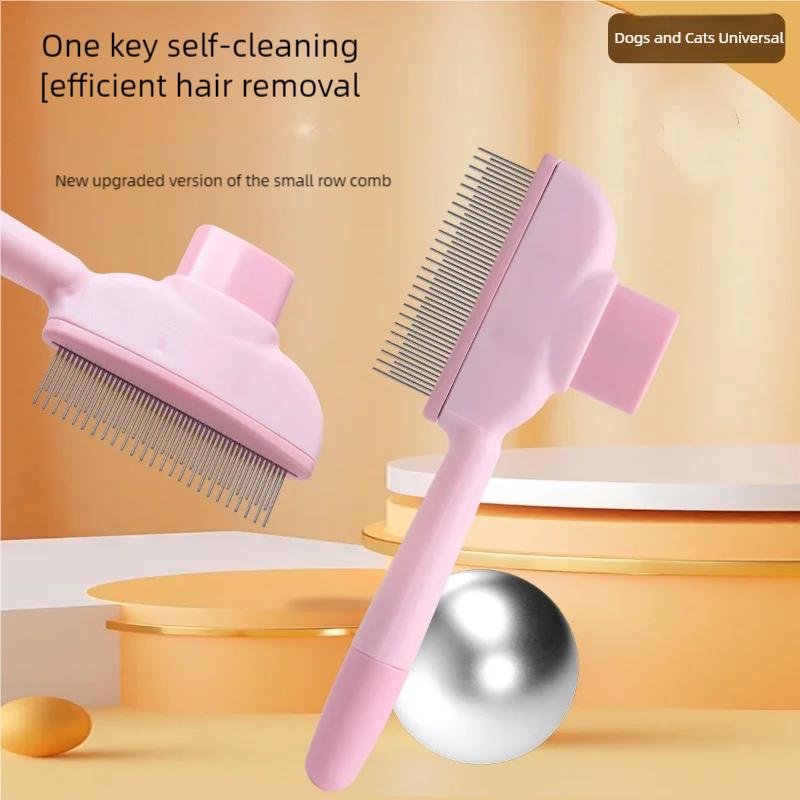 Cats Brush For Short Long Hair Massaging Deshedding Tool With Release Button Pet Grooming Comb Detangling Furs Removal