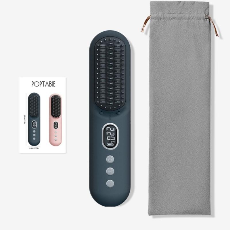 Rechargeable Portable Travel Hair Straightening And Curling Dual-Use Styling Tool Cordless Negative Ion Hair Straightening Comb