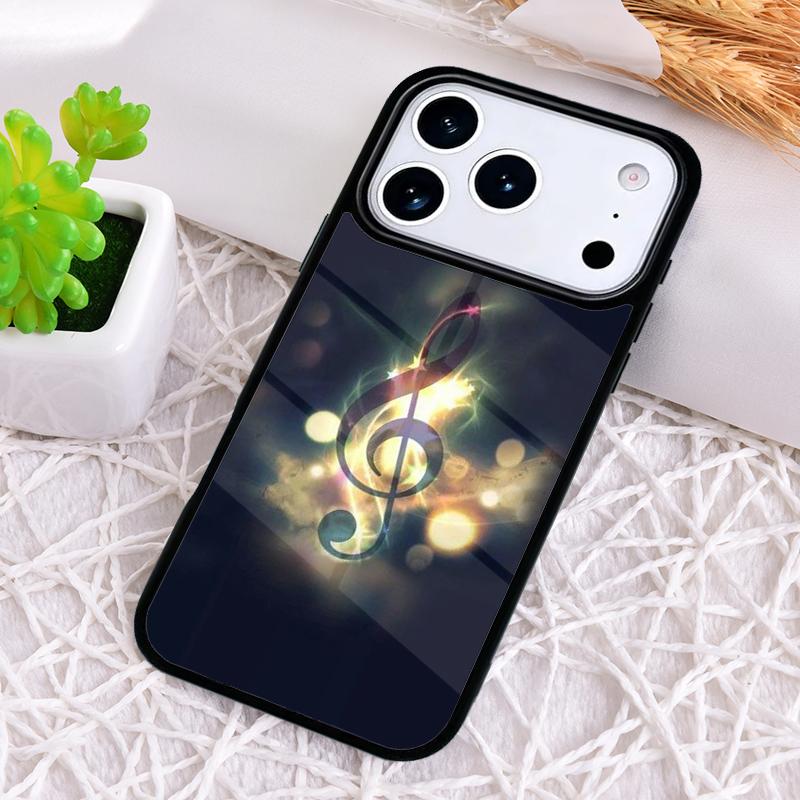 Music Notes Shockproof Phone Case for iPhone 17 Air 16e 15 11 12 14 13 Pro Max Cover Coque