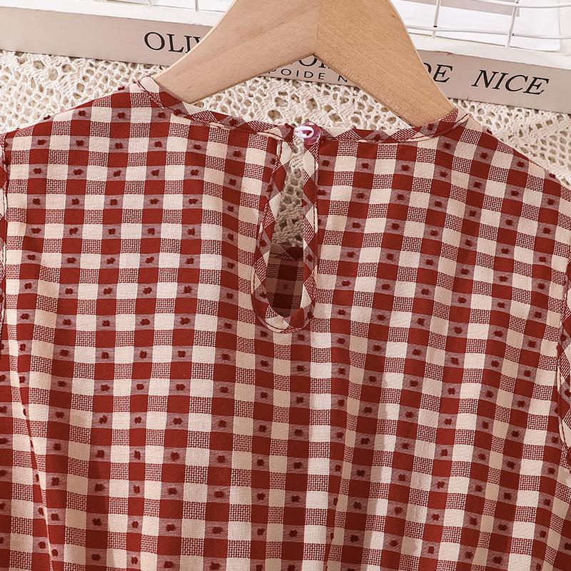 Summer/Spring 2026 Retro Japanese Style Plaid Polka Dot Sleeveless Girls' Sweet Princess Dress