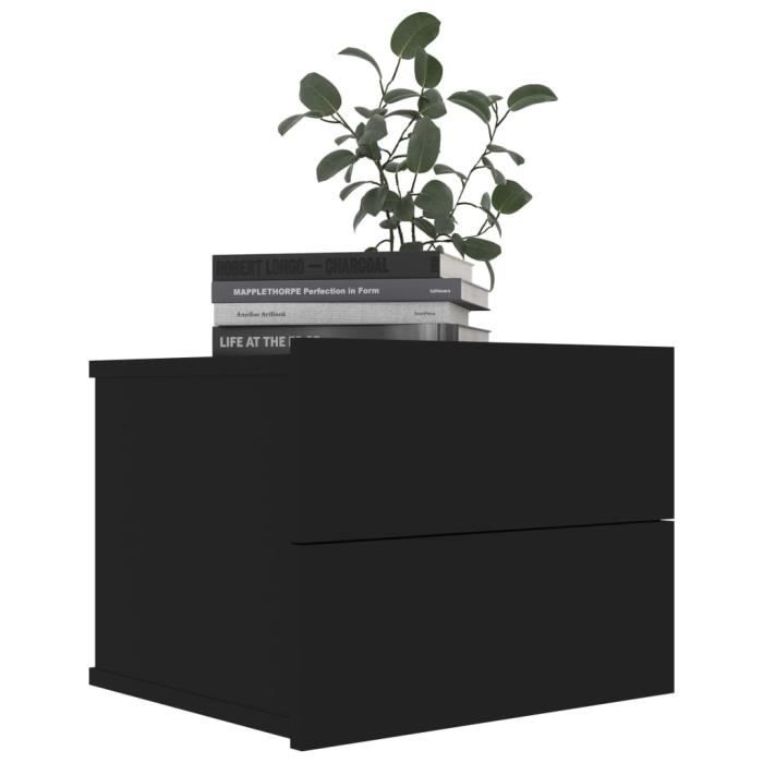 VidaXL Tables de chevet 2 pcs Noir 40 x 30 x 30 cm Aggloméré