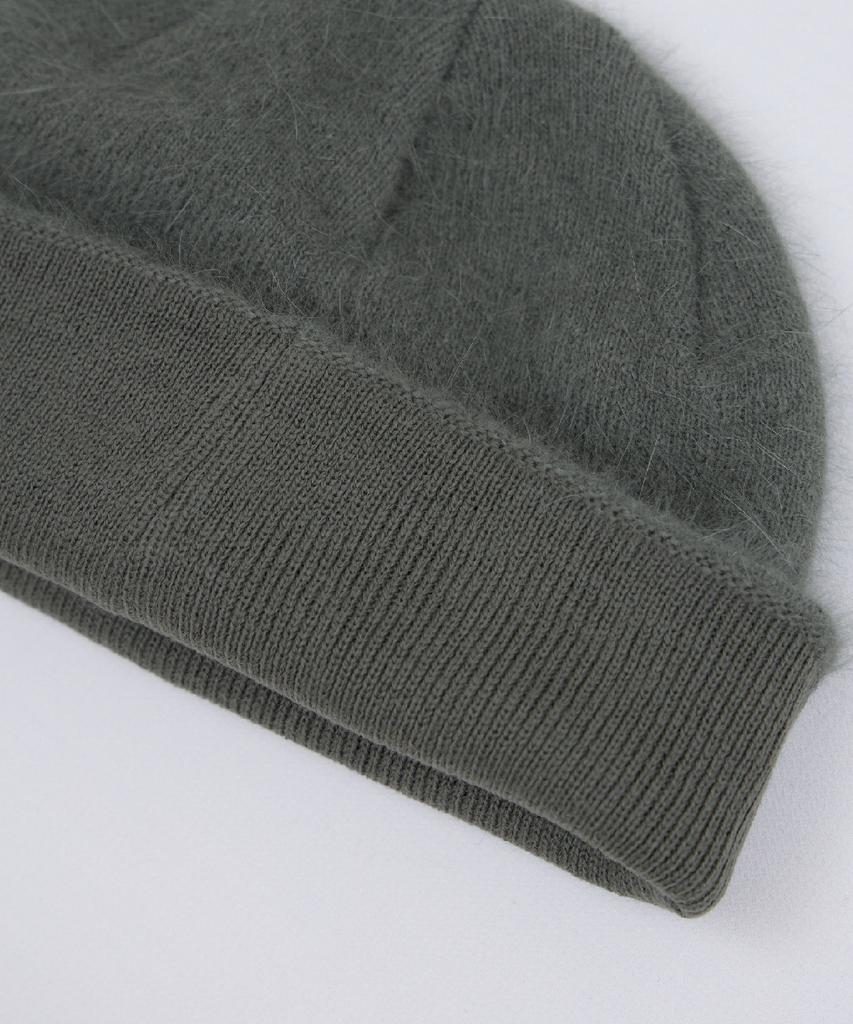 Ladeuedisyeon Lad Angora Logo Knit Beanie_Khaki Gray