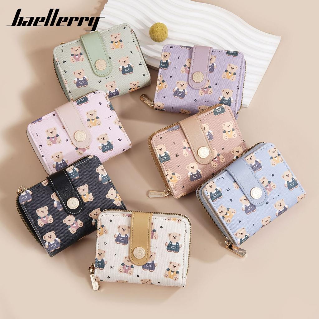 New women's short wallet women's high-end student cartoon bear pu wallet fashion zipper small wallet women