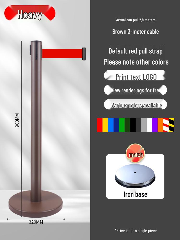 Retractable Queue Barrier Post with Belt