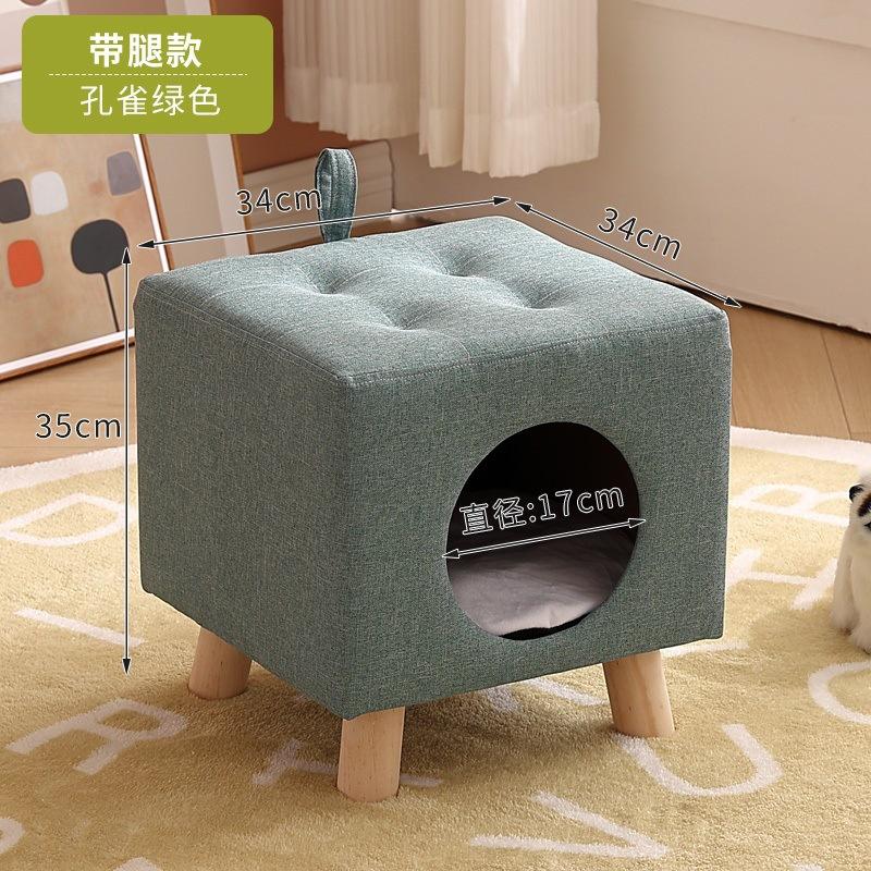 Solid Wood Cat Nest Stool Closed Type Shared Cat Products Kitten House The House Is Universal In All Seasons
