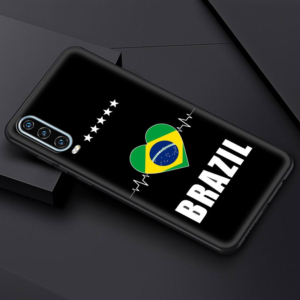 Brazil Brazilian Flag Football Phone Case For Huawei P30 Lite P50 Pro P20 P40 Lite E P Smart Z 2021 Y6 Y7 Y9 2019 Y6p Y9s Cover