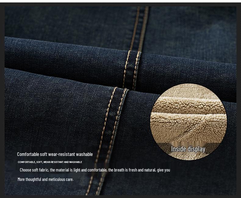 Men's Winter Velvet-Lined Thick Denim Jacket - Plus Size European & American Warm Cotton Coat, New Fashion.