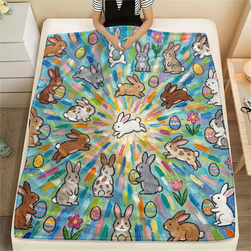 1 Stück Süße Cartoon-Print Flanelldecke, Hohe Qualität, Bequem für Alle Jahreszeiten, Heimdekoration, Wärme und Komfort, Perfekt für Weihnachtsgeschenke W47