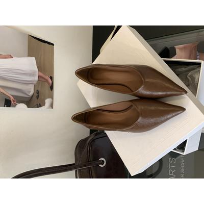 2025 New Pointed Simple Light Mouth Stiletto High Heel Single Shoes One Pedal Fashionable Soft Sole Commuting Comfortable Single Shoes Women
