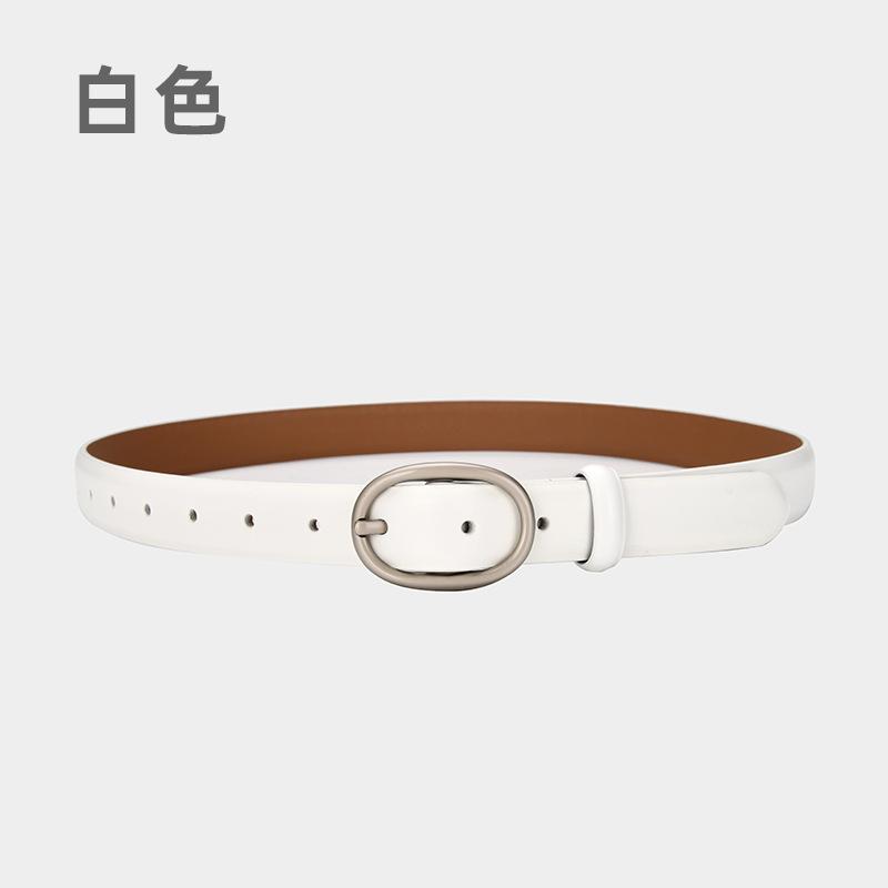 Belt Women'S Winter Casual Jeans With Decorative Thin Belt Cowhide Black Simple Women'S Belt