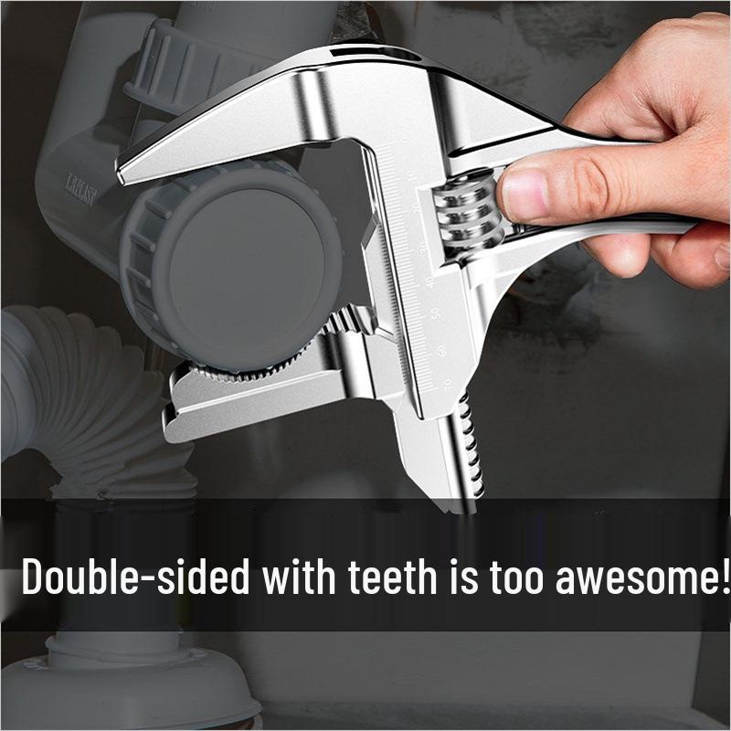 Extra Large Opening Short Handle Multifunctional Bathroom Wrench for Drain Pipe & Air Conditioner Installation