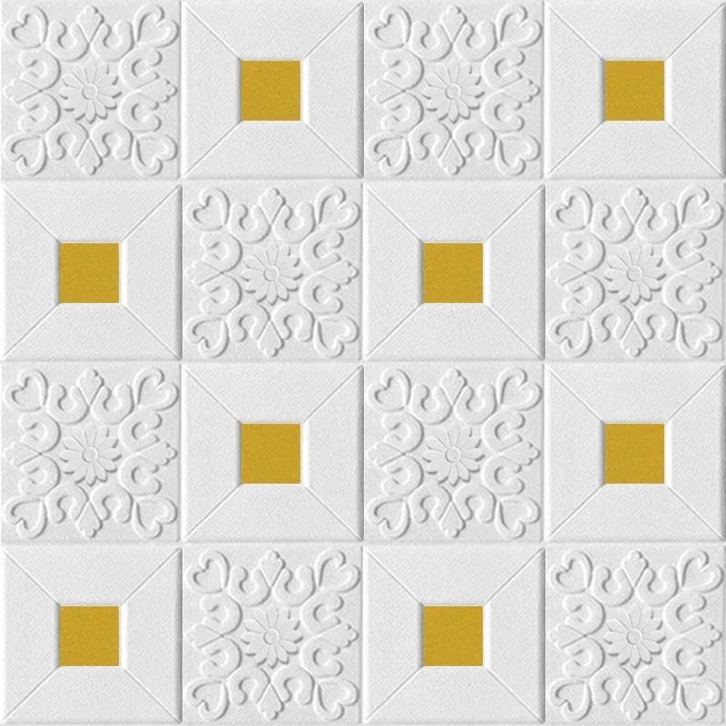 10pcs Foam 3D Foam Stickers Self-adhesive Ceiling Decorative Panels Waterproof Wallpaper Living Room Bedroom Home Decoration