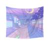 Pink Moonlight Wall Hanging Tapestry Japanese Pink Wall Hanging House Cat Wall Decor Wall Blanket Wall Cloth Home Decor