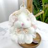 Princess Pearl Dress Plush Rabbit Keychain Cartoon Drooping Ear Rabbit Pendant  Backpack Decor