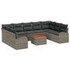 Garden Sofa Set with Cushions 10 Pcs Grey Poly Rattan