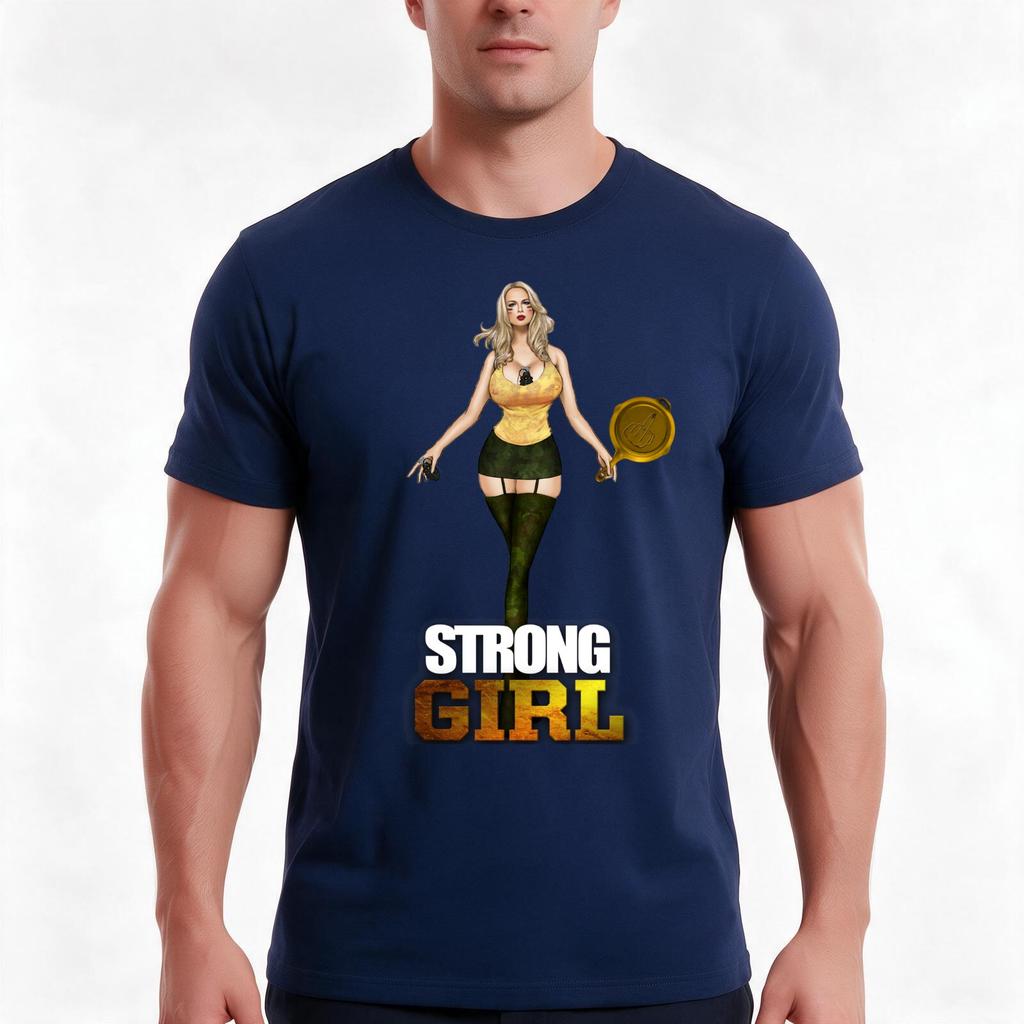 Hot Soldier Strong Girl TShirt Summer Casual Cotton Tee Oversized Streetwear Tops Vintage Graphic Print Unisex Unisex Women