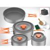 WTEMPO Veselă de gătit pentru exterior Veselă de picnic Set ceainic Echipament de camping Aragaz cu casetă Veselă portabilă