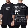 GYM Graphic 100% Cotton Oversized Big Pattern Double-sided Classic Short Sleeve T-Shirt for Men Women Sportswear Tops Tees