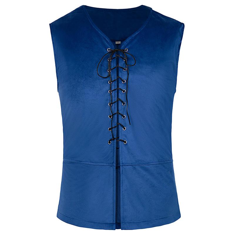 2025 Vikingský Pirátský Kostýmový Set: Středověká vesta, košile, jodhpury a doplňky