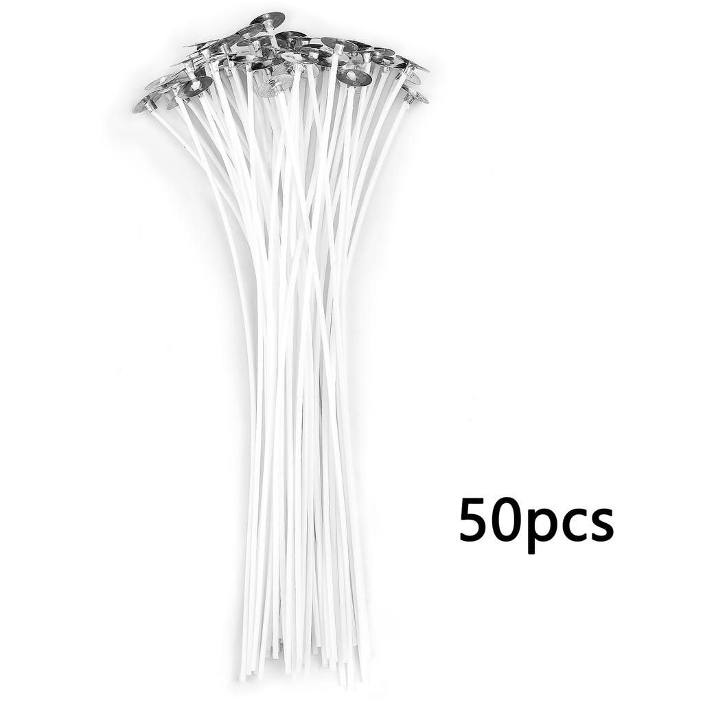 50pcs/Lot Candle Wicks For Candle Making Pre-Waxed Wicks Party Supplies 8cm-20cm Natural SmokelessPure Cotton Wicks Burn Longer