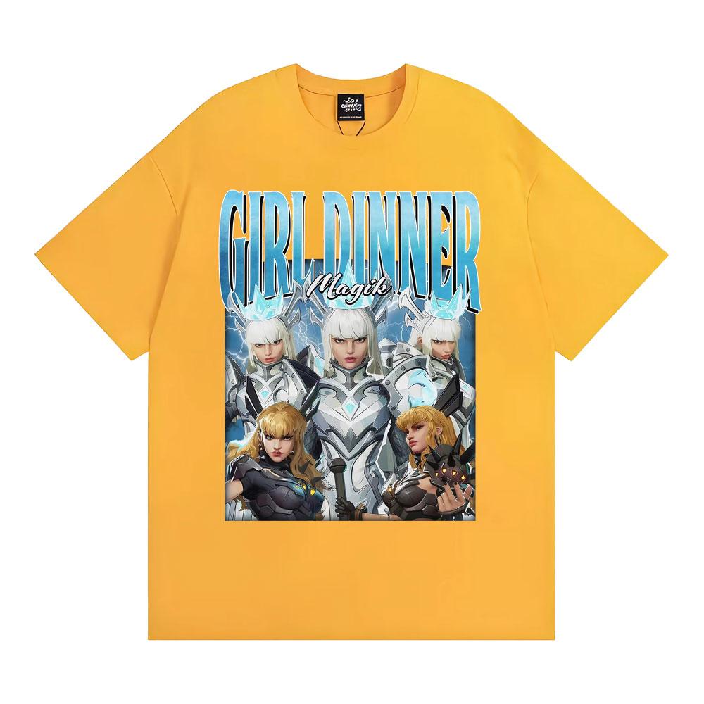 Anime Girl Dinner Magik Vintage Graphic T Shirt Marvel Rivals Characters T-shirts Men Women Y2k Fashion Casual Oversized T-shirt
