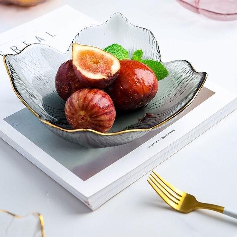 Nordic Golden Rim Petal Glass Salad & Fruit Bowl