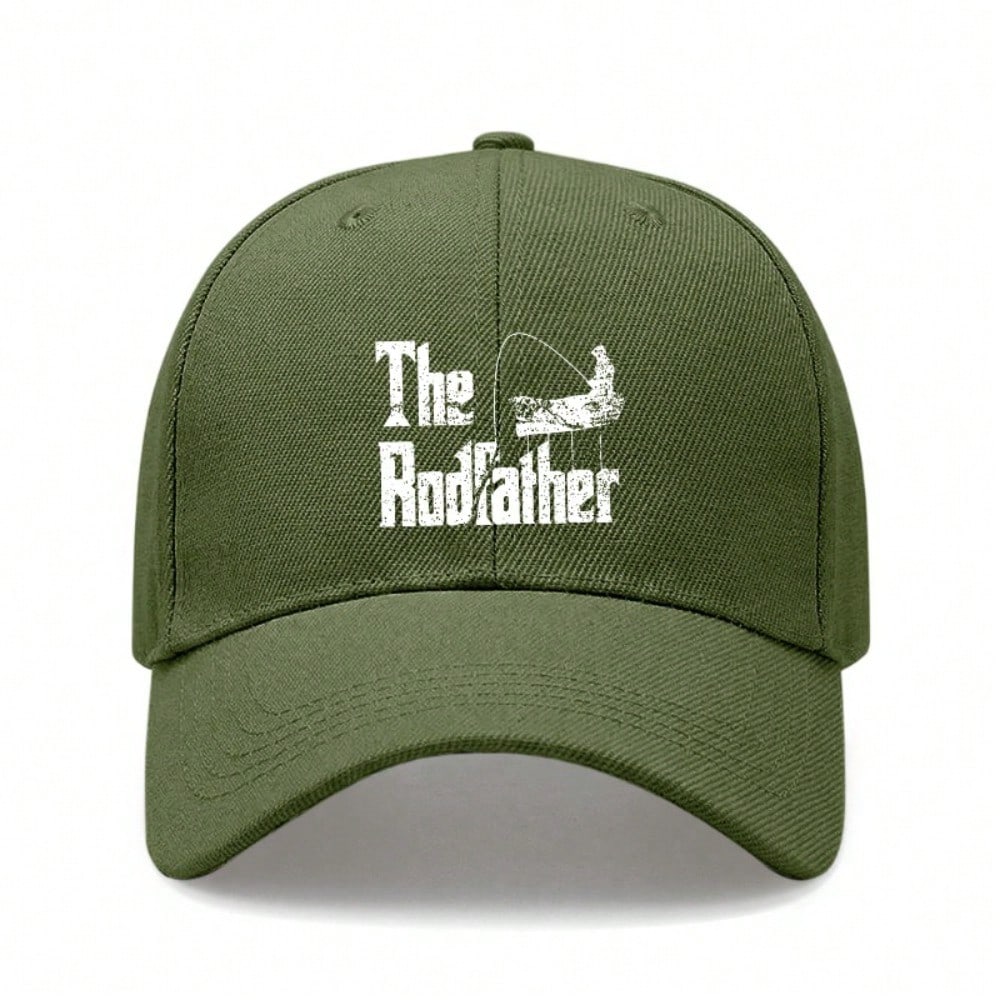 [Dad Hat Fishing] The Rodfather Print Polyester Adjustable Casual Outdoor Sports Baseball Cap For Men Women Father's Day Gift