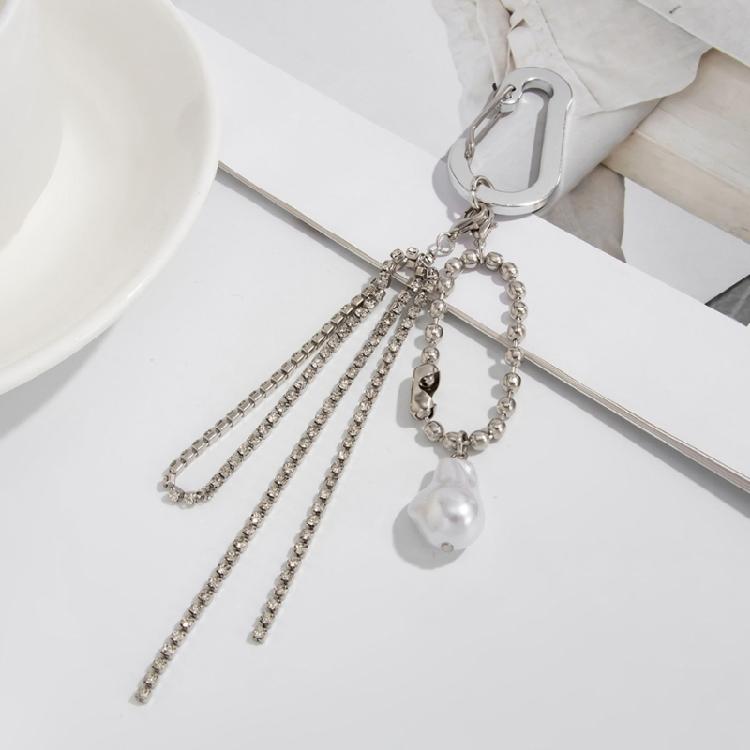 Baroque Pearls Inspired Key Ring With Quick Release Alloy Hook Decorative Bag Charm Travel Companion