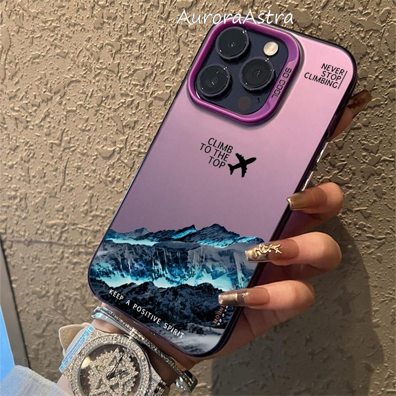 Mountain Peak View Inspirational Quote Phone Case For iPhone 17 Air 16 15 13 12 11 Pro Max Pro Plus Anti-Scratch Bumper Cover