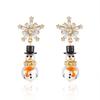 Rhinestone Christmas Earrings Snowflake Xmas Dangle Earrings Fashion Snowman Earrings  Women