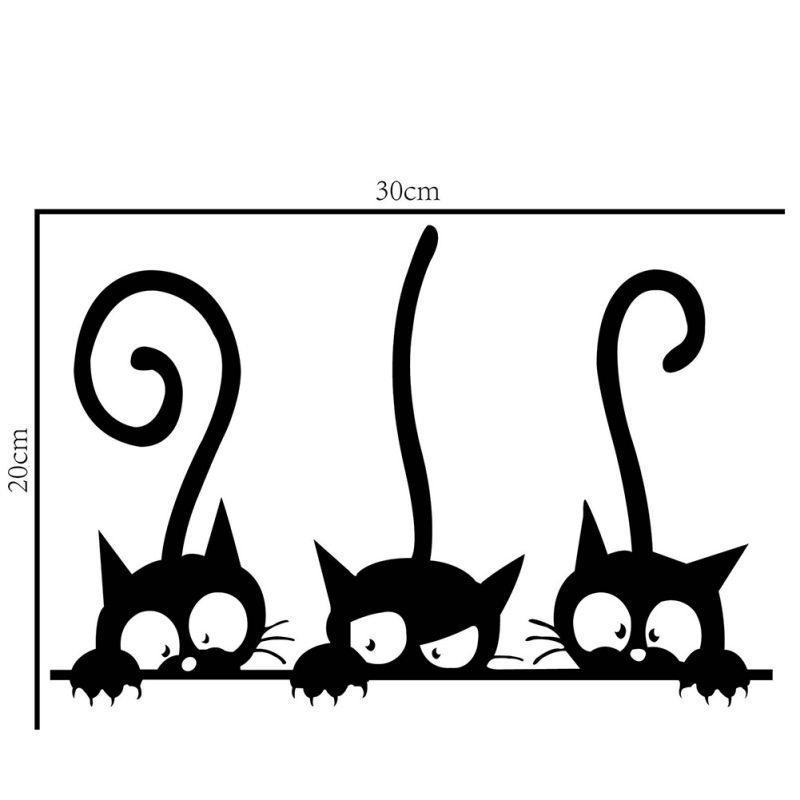 Cat Wall Stickers Animal Decoration Personality Vinyl Wall Decals Art Decor