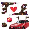 Christmas Glowing Reindeer Antler Car Decorations Christmas Automotive Exterior Decor With LED Light Car Roof Decor