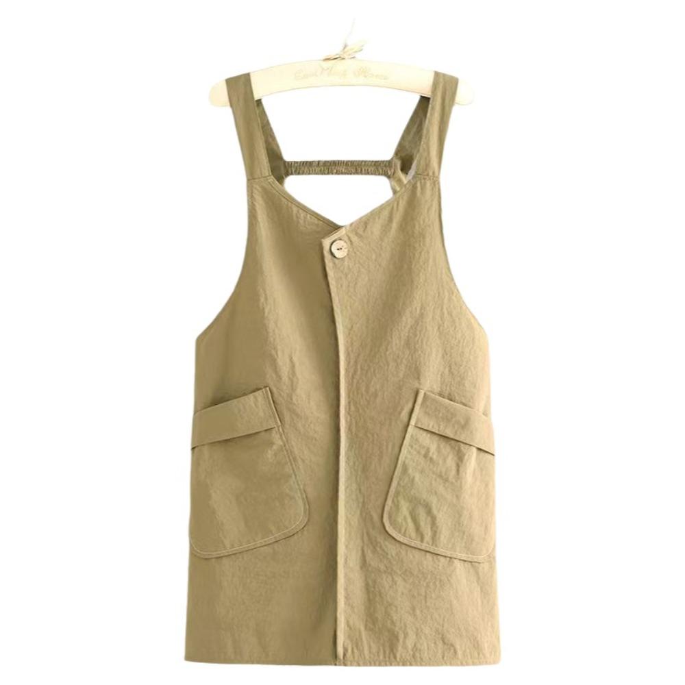 Anti-Stain Kitchen Apron Splash-Proof Vest-Style Apron Sleeveless Apron  Baking Workwear