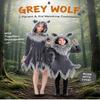 Wolf Costume with Hood Halloween Dress Gray for Cosplay