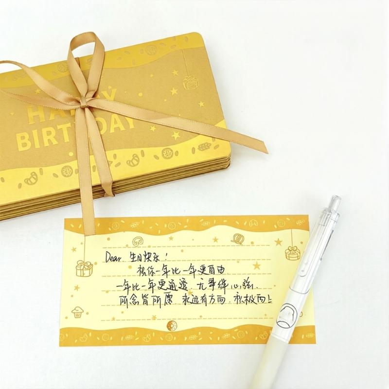 Foldable Money Envelope Sound And Light Greeting Card with 20 Compartments For Cash Present Holiday Celebration