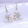 Gradient Blue Butterfly Flower Ear Hook Earrings for Women - High-End Korean Design, Perfect for Spring and Summer.