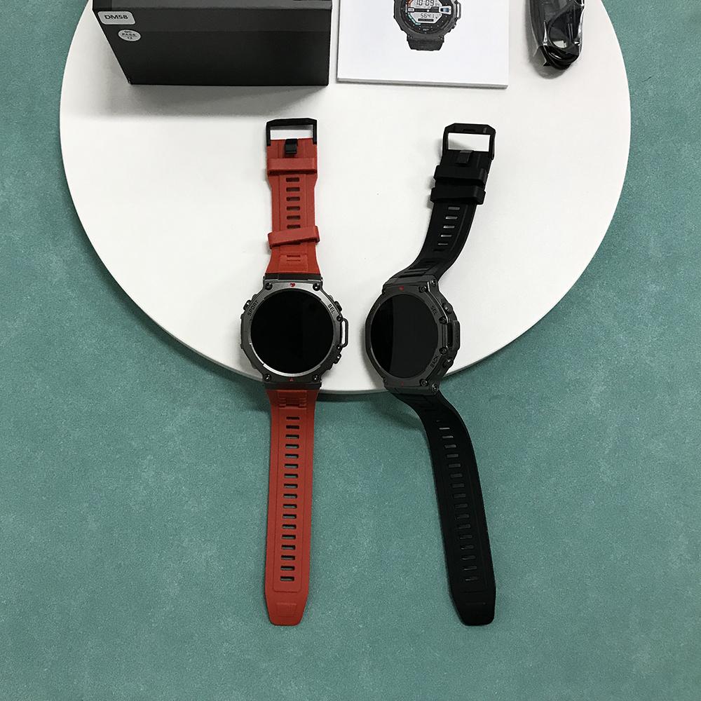 Rainbuvvy DM58 GPS-Sportuhr, 1,43 Zoll AMOLED HD-Display, Voll-Touchscreen, Bluetooth 5.3, wasserdicht, 5 ATM, Android-Smartwatch, unterstützt Herzfrequenz