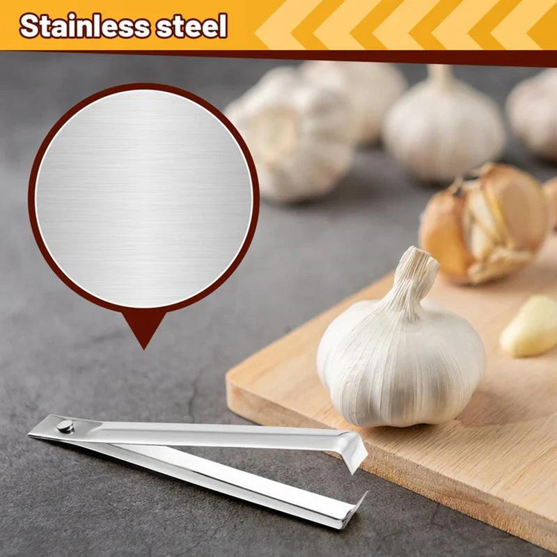 Stainless Steel Garlic Peeler Fish Bone Tweezers Clamp Chicken Feather Remover Tongs Pick-Up Utensils Salmon Seafood Tweezers
