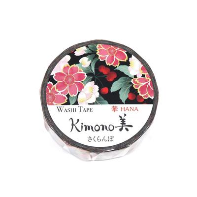 Kamiiso Kimono Schönheit Kirsche 15mm x 7m Washi-Folie GR-1051 Papier,