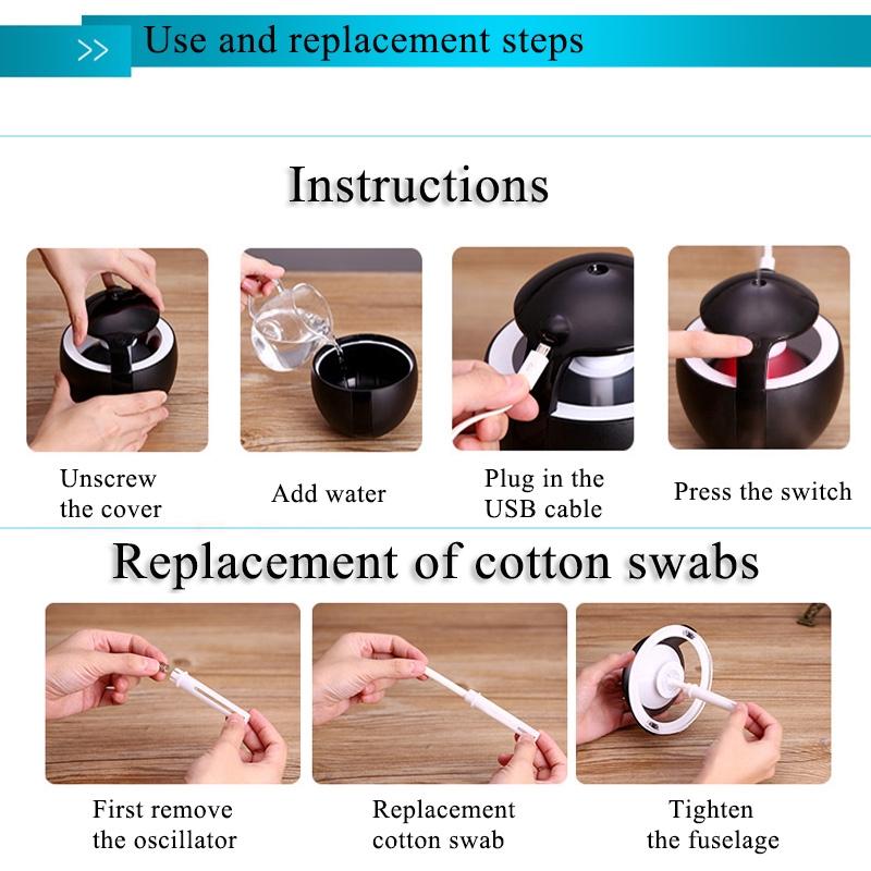 450ML Ball Humidifier Aroma Diffuser Mini For Baby Home Office Essential Oil Diffuser Air Usb Ultrasonic Humidifier