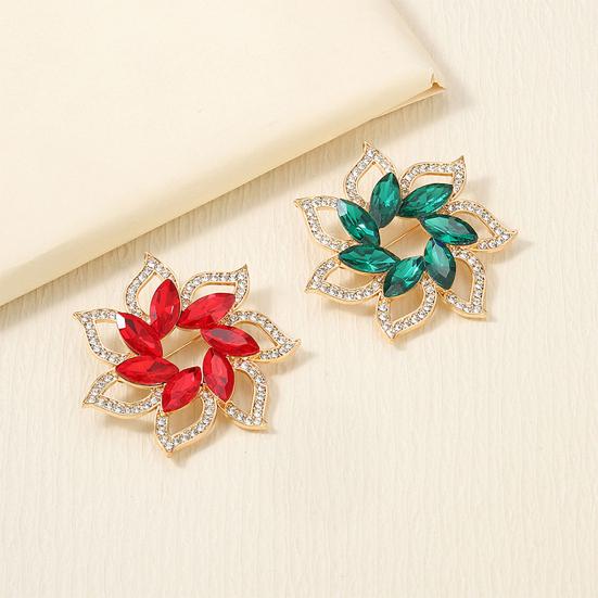 Flower Brooch Pin for Women, Rhinestones Inlaid Brooch Pin for Dress, Coat, Shawl Gift for Mother, Wedding