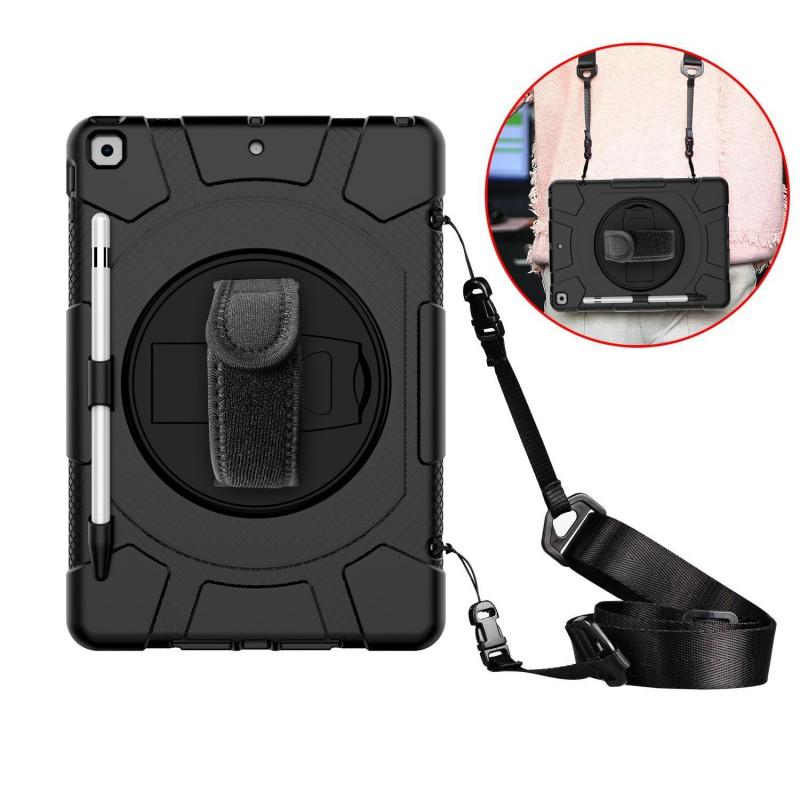 360 Rotation Wristband Stand IPad 10.2 7th 8th 9th Gen Full Body Shockproof Silicone Case