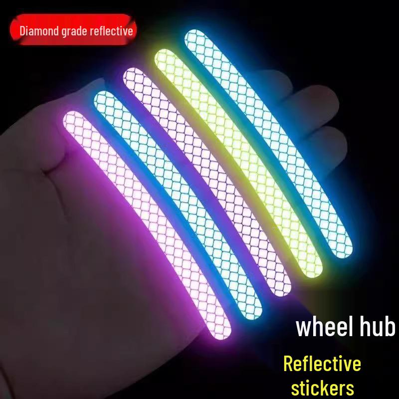 Seven-Color Reflective Tire Warning Sticker for Car, Bicycle, and Scooter