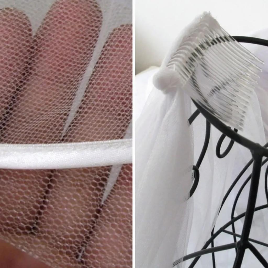 Bride Wedding Veil Double Layer Lightweight Soft Odorless Short Comb Bridal Tulle Hair Accessories Beige