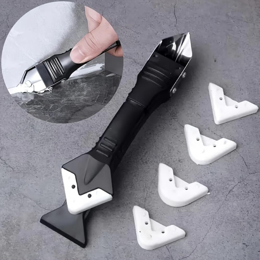 5-in-1 Multi-Purpose Caulk Removal Tool Kit,Metal and Plastic Grouting Scraper,Sealant Angle for Kitchen Sink and Bathroom Window Refurbishment