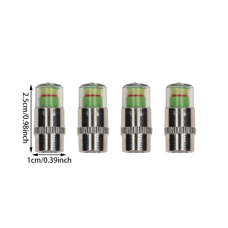 4Pcs Car Tire Pressure Monitor Valve Stem Caps Tire Pressure Monitor Sensor Indicator Set